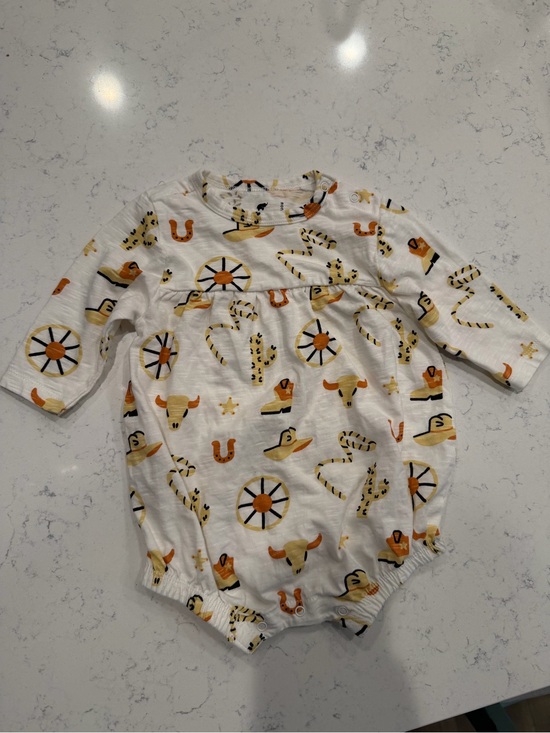 monica + andy Other - Monica + Andy Western Print Baby Romper